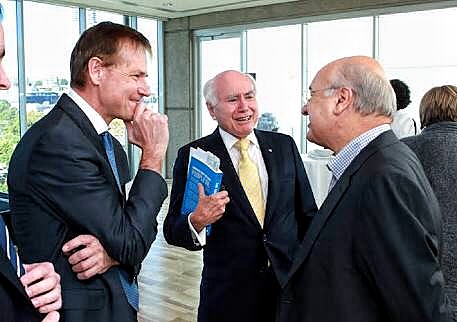 Nick Cater and John Howard at the launch of 'The Lucky Culture'